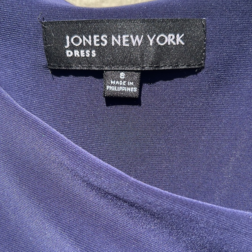NWT Jones NY Sleeveless Tiered Dress Size 8 Navy Business Casual Work Career - Picture 5 of 16